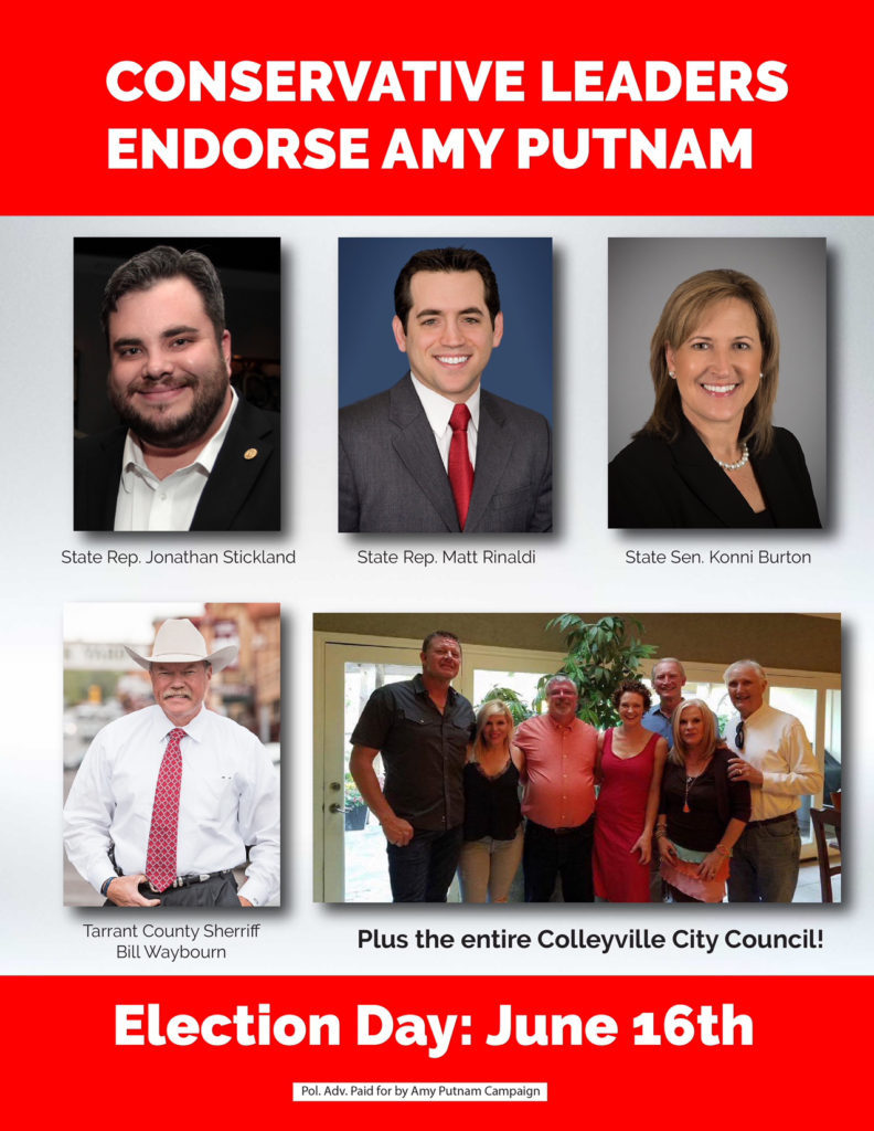 Conservative Community Leaders Support Amy Putnam for GCISD Trustee -Election Day Saturday June 16!